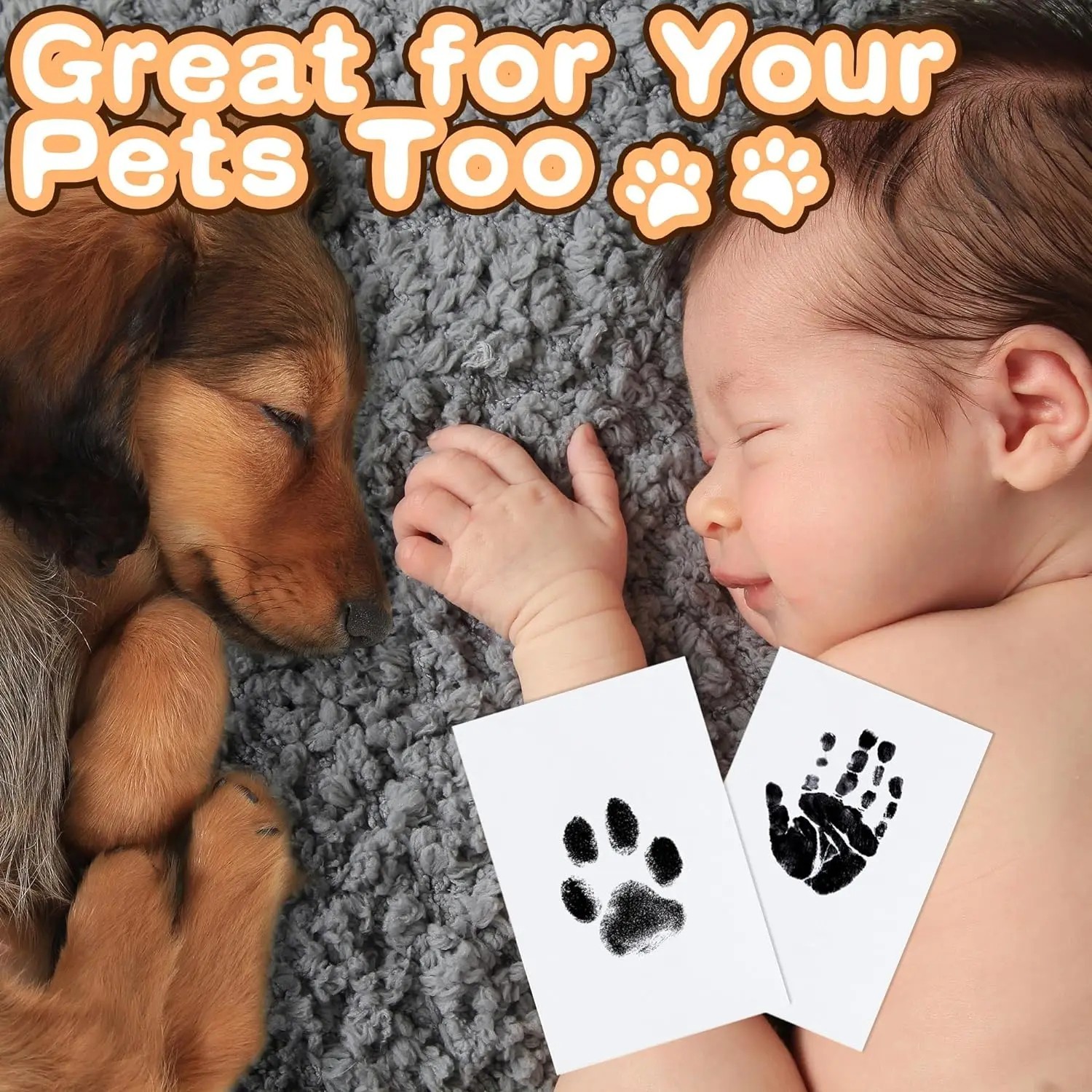 Pet Paw Print Ink Pad Inkless Dog Cat Nose Print Keepsake Kit DIY.