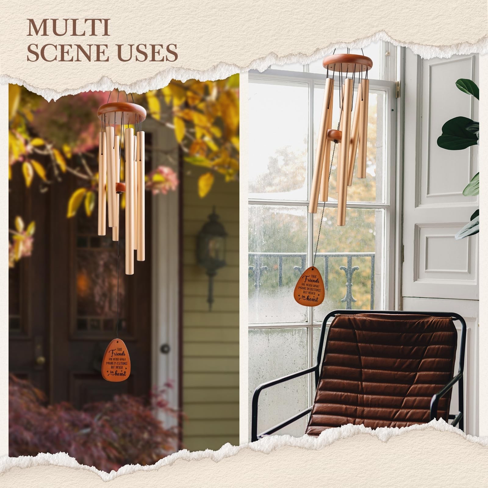 Aurahouse Best Friend Birthday Gifts for Women Men, 36” Friend Wind Chimes, …