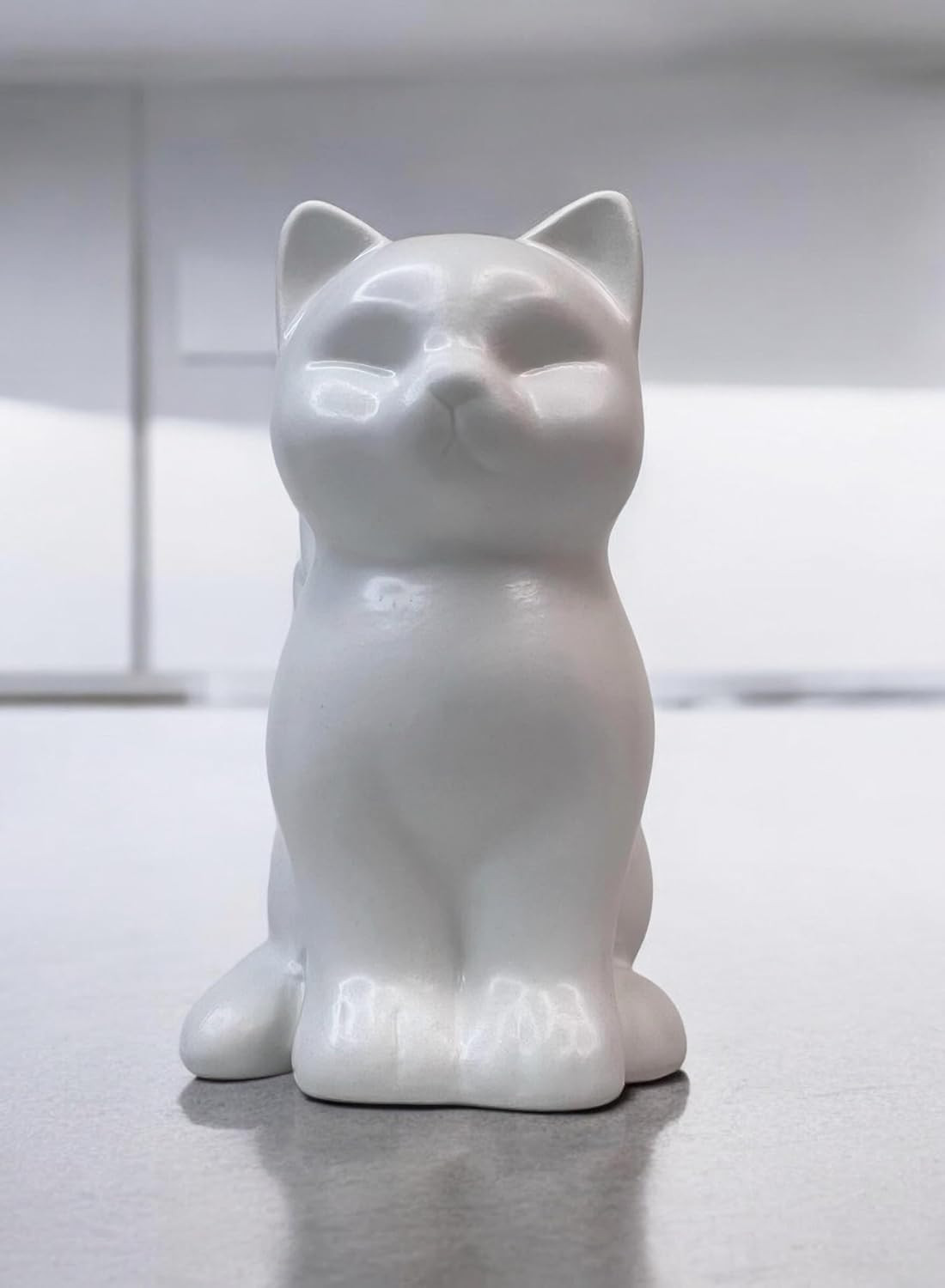 Angel Wing Cat Figurine/Memorial Cat Lover Tribute – 4 3/8” Tall Ceramic Stonewa