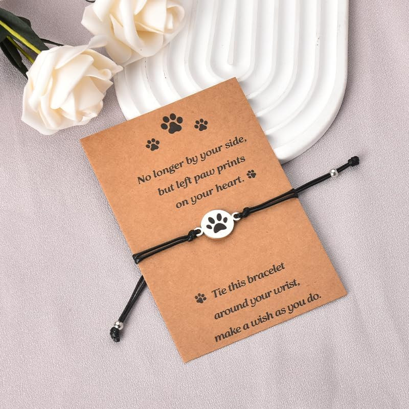 Dog Memorial Gifts for Loss of Dog Pet Paw Bracelet for Women Men Friendship Pre