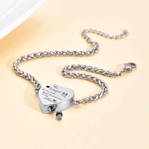 Heart Cremation Jewelry Urn Bracelet for Ashes for Women Memorial 3pcs heart