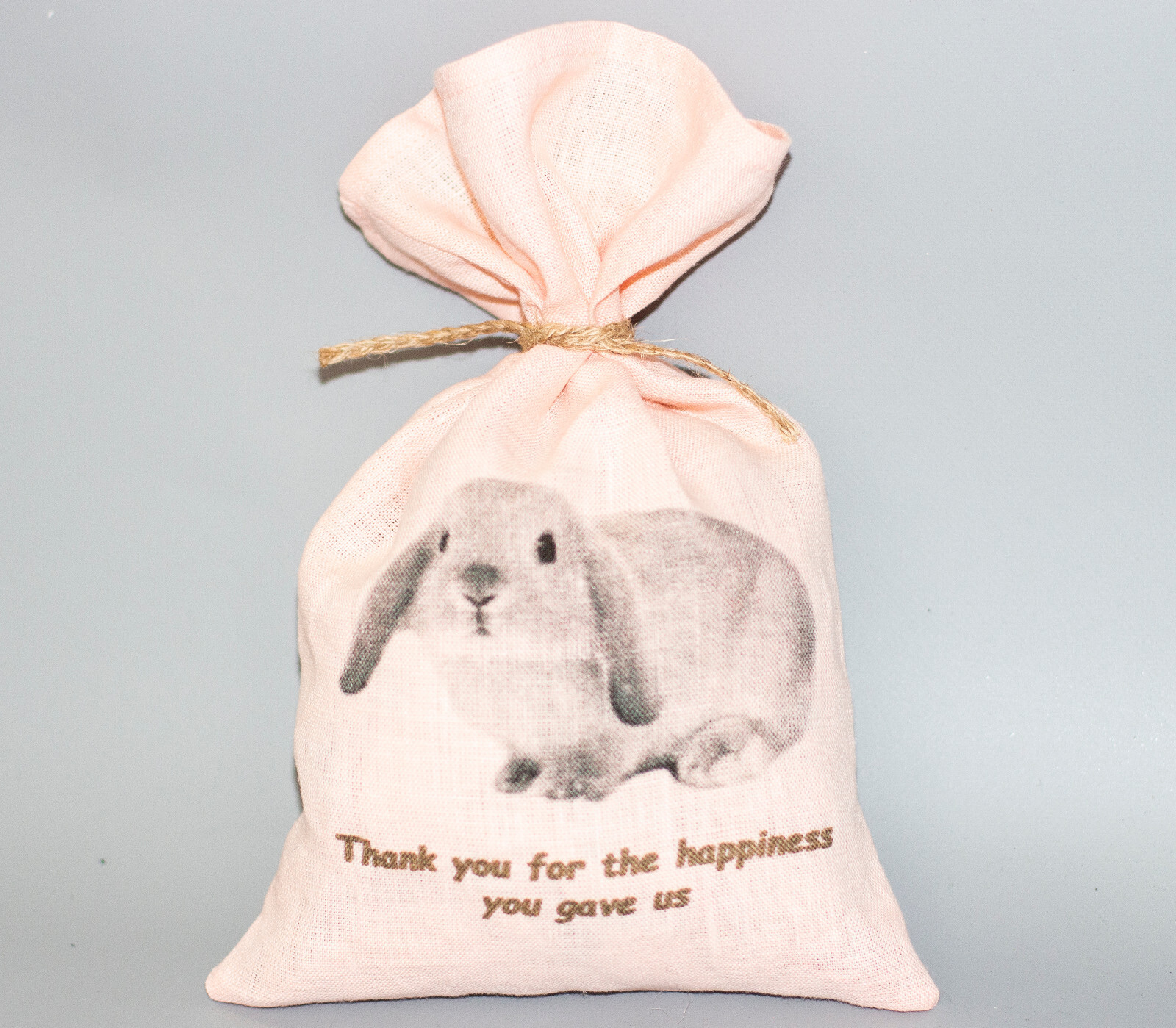 Tote Bag Bunny Rabbit Memorial Keepsake Ashes Holder Natural Fabric Pouch Easter