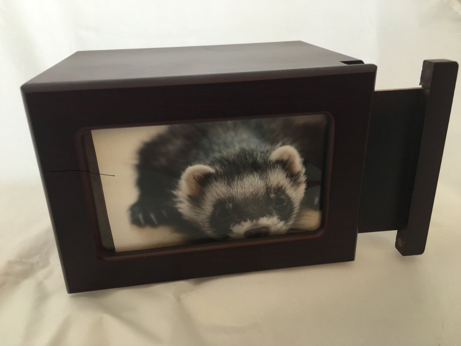 Pet Urn,Dog Cat Small Animal Cremation Urn Photobox,Pet Memorial,Color Cherry