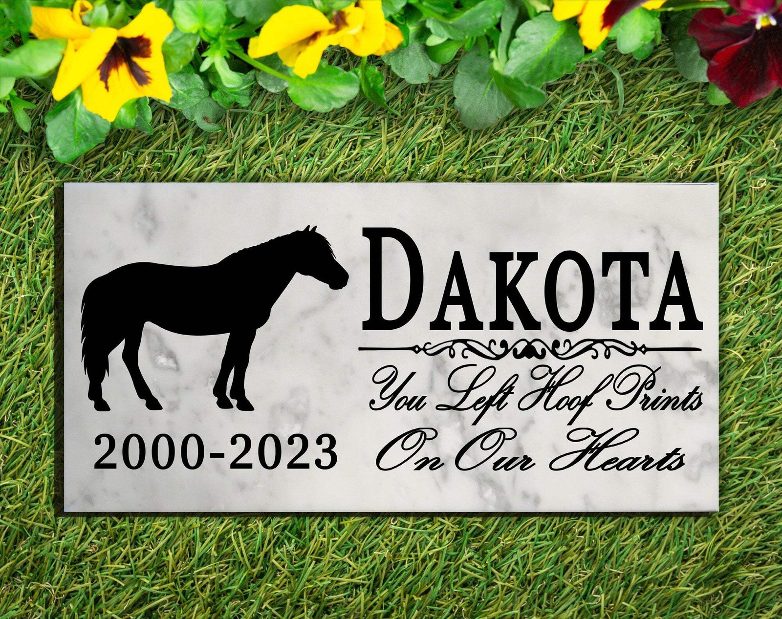 Pony Memorial Stone Horse Equine CUSTOM Garden Remembrance Stone for Outdoors or