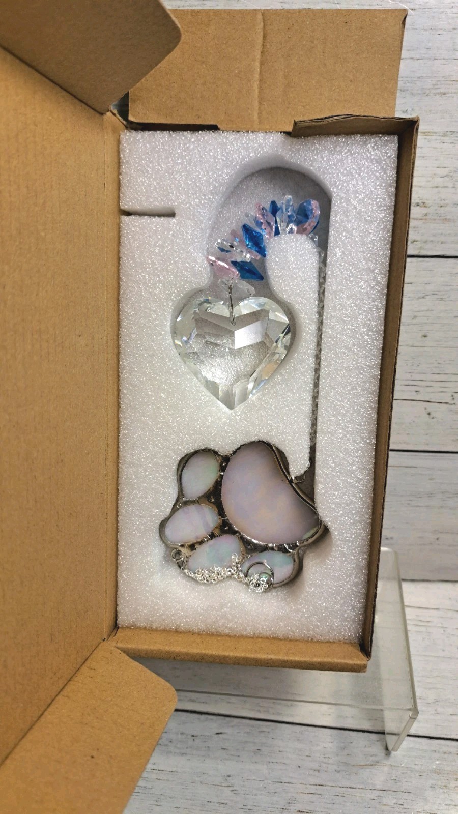 Stained Glass Paw Print Pet Memorial Gifts for Loss of Dog Cat, Pet in Heaven…