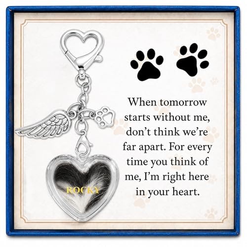 Pet Fur Keepsake Memorial Locket – Clear Heart for Dog Cat Fur or Photo
