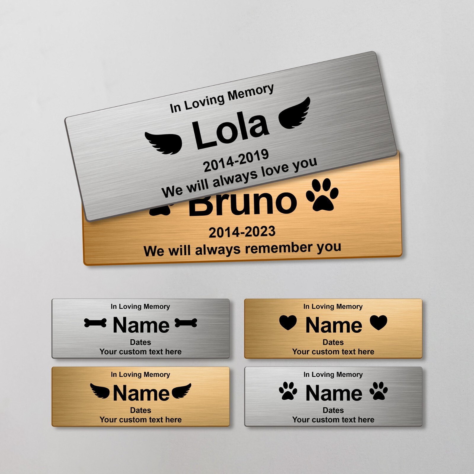 Custom Pet Memorial Urn Nameplate, Personalized Funerary Plaque for Dog Ashes