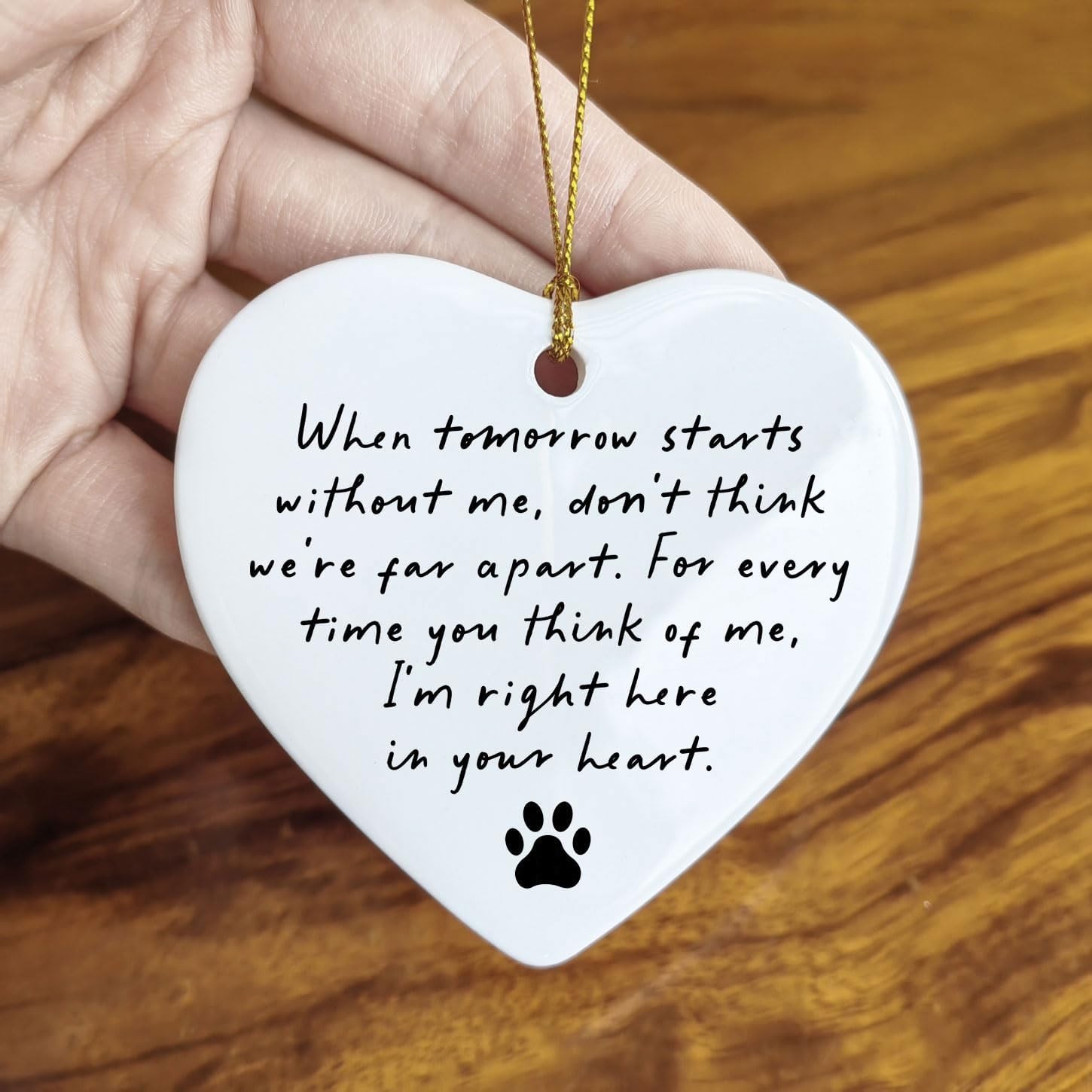 Pet Memorial Ceramic Heart Keepsake, “When Tomorrow Starts Without Me” Rememb…