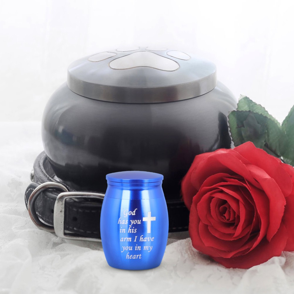 Cinerary Urn Metal Pet Cremation Urn for Ash Storage Memorial Keepsake 1Pack
