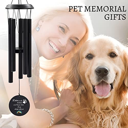 Pet Memorial Wind Chime 32 Inch Dog Cat Sympathy Gift Outdoor Aluminum