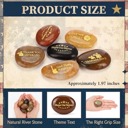 Pcs Veterans Gifts Memorial Stones 6 Different 4th of July 30 Independence Day