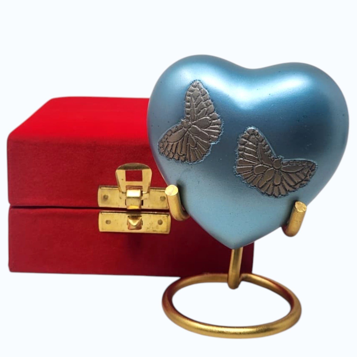Blue Heart Butterfly Cremation Urn keepsake Memorial Urn For Human Ashes