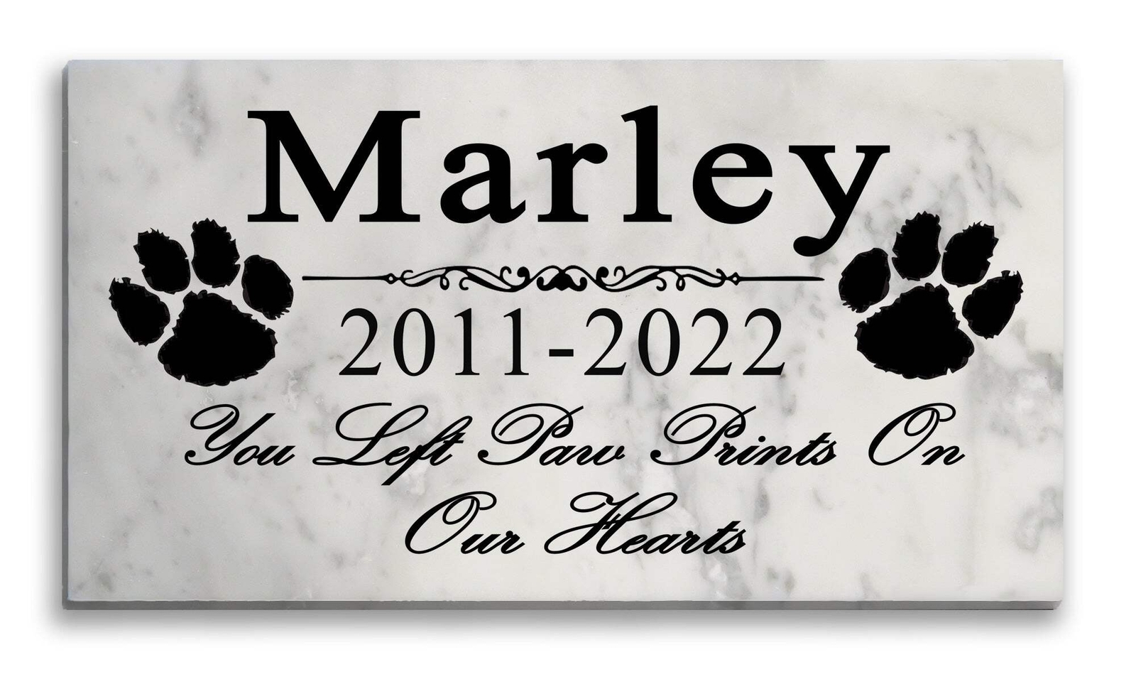 Personalized Dog Memorial Stone You Left Paw Prints On My Heart