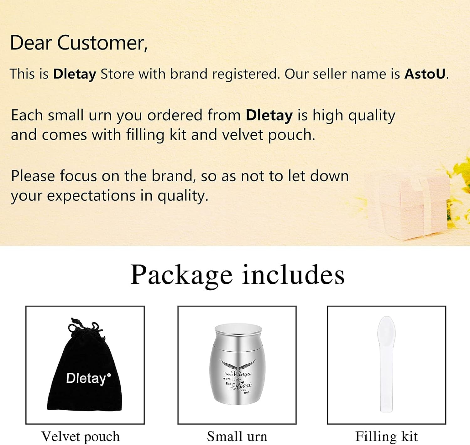 Dletay Small Keepsake Urn for Human Ashes – 1.57 Inch Mini Cremation Urn in