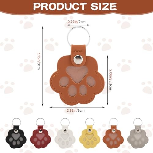 6 Pcs Cat & Dog Hair Keychain, Paw Shaped Keychain, Pet Memorial Gift 6PCS