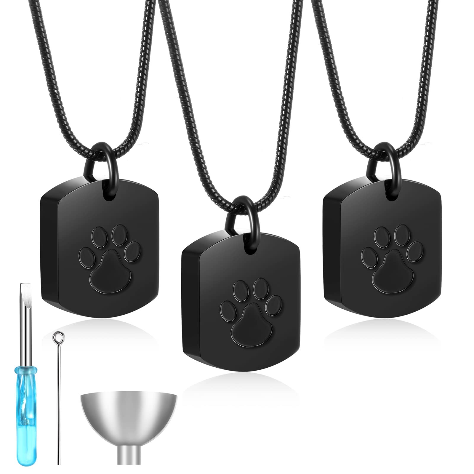 Yinkin 3 Pcs Pet Cremation Jewelry Urn Memorial Ashes Necklace for Women Men …