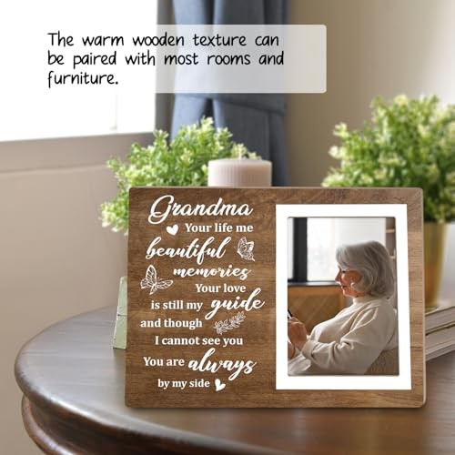 Grandma Memorial Picture Frame – 4×6 Wooden Photo Frame,Sympathy Gift for Loss