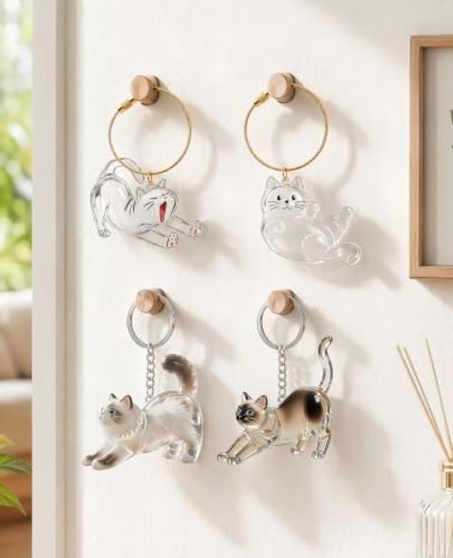 4 PCS Cat Hair Memorial Keepsake – Pet Fur Keychain Collecting Hair for Pet
