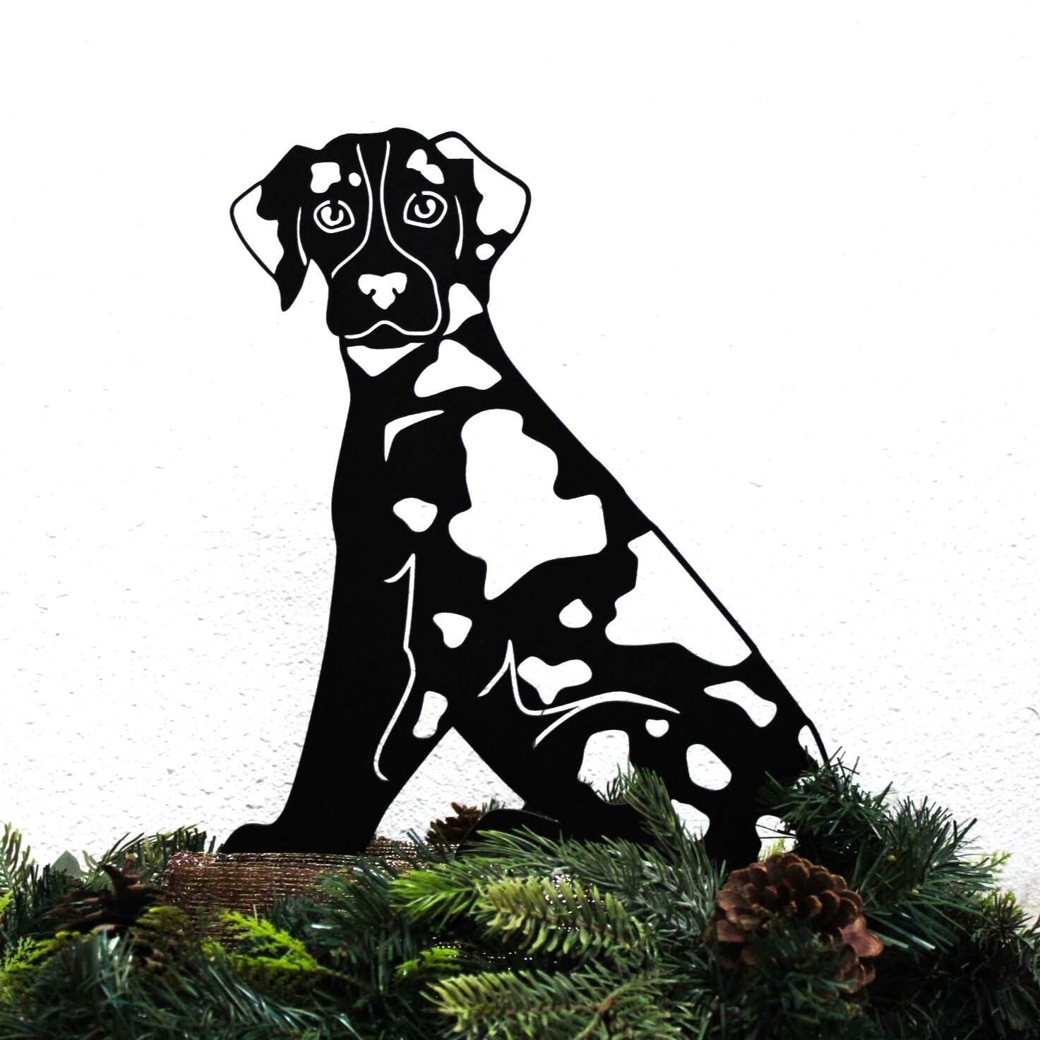 Catahoula Leopard Dog Black Metal Silhouette