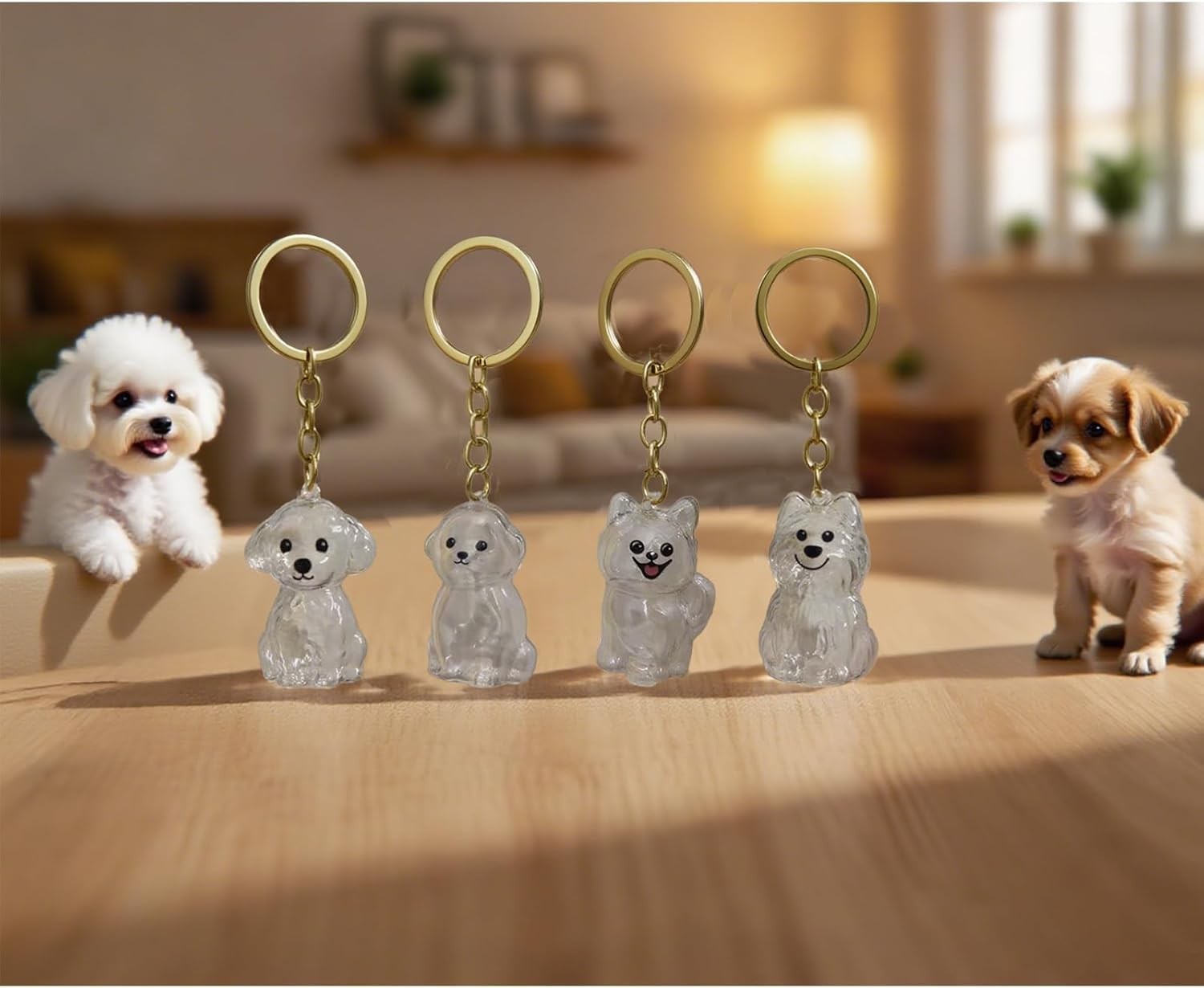 4 Pack Dog Hair Keychain | Set for Pet – Keepsake Bottle to Preserve Fur | Memor