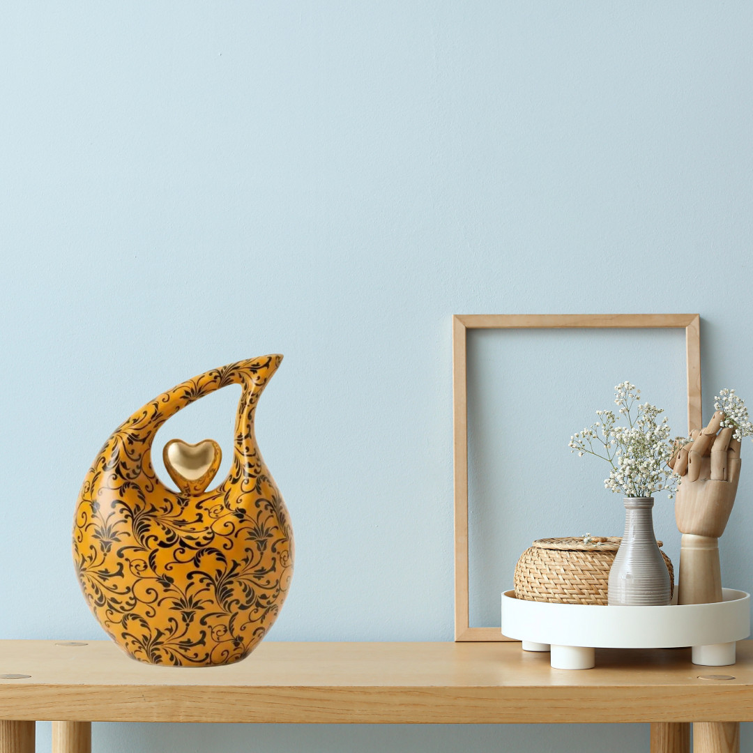 Yellow Large Adult Teardrop Cremation Urns for Your Love Ones Ashes Memorial Urn