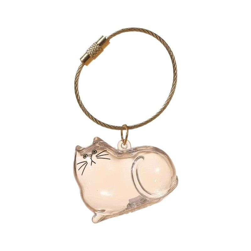 Pet Memorial Cat Hair Capsule Keychain, Clear Keepsake Holder for Fur & Ashes