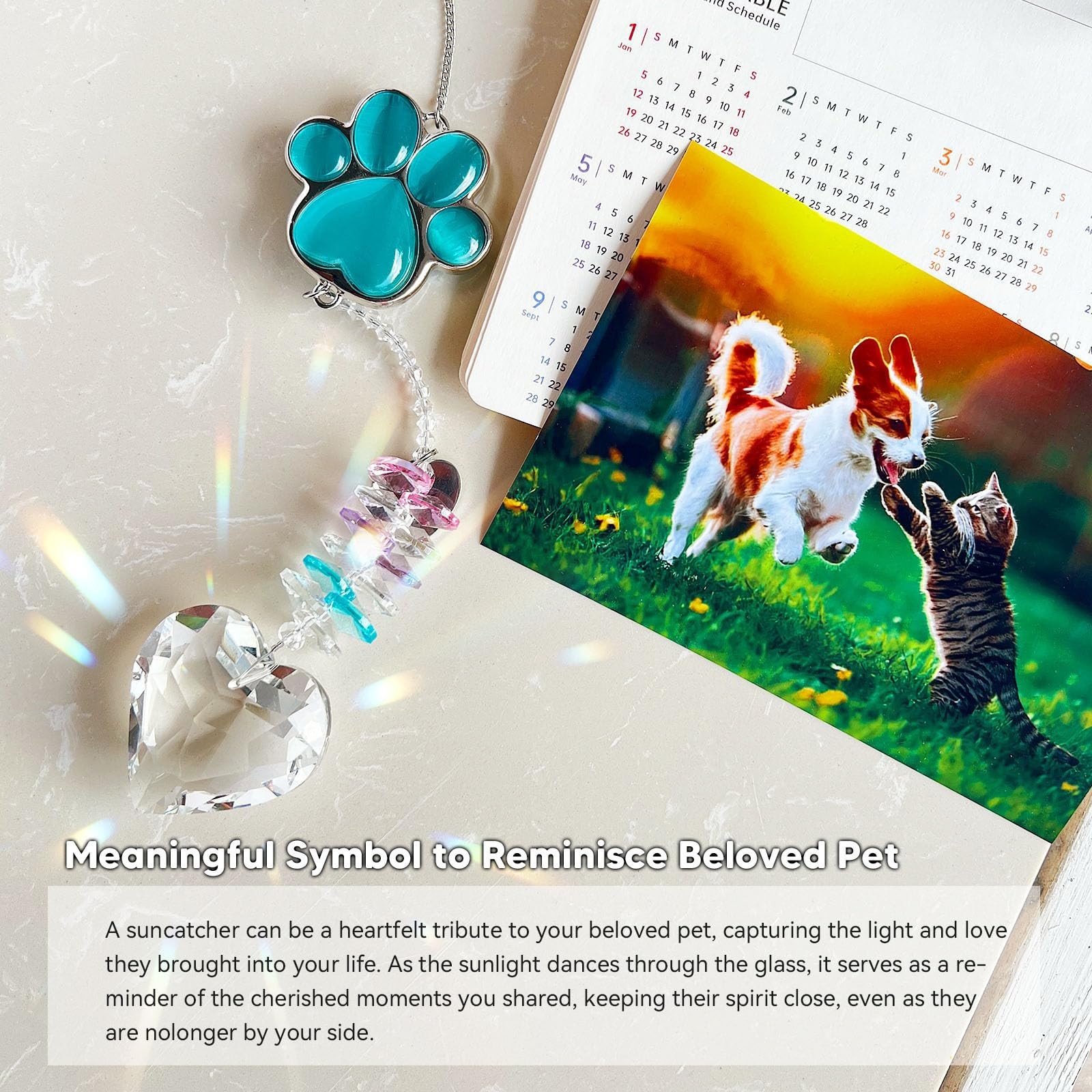 Pet Memorial Suncatcher – Dog Memorial Gifts, Pet Loss Sympathy, Thoughtful D…
