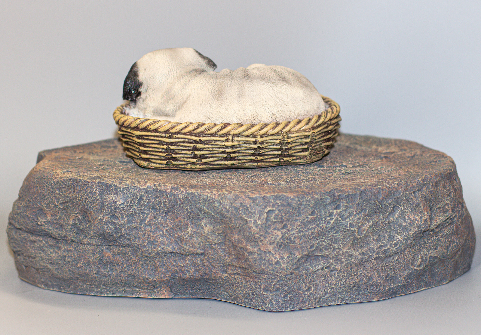 Pug Urn Pet Ashes Memorial Tombstone Figurine Casket Sleeping Dog Grave Ornament