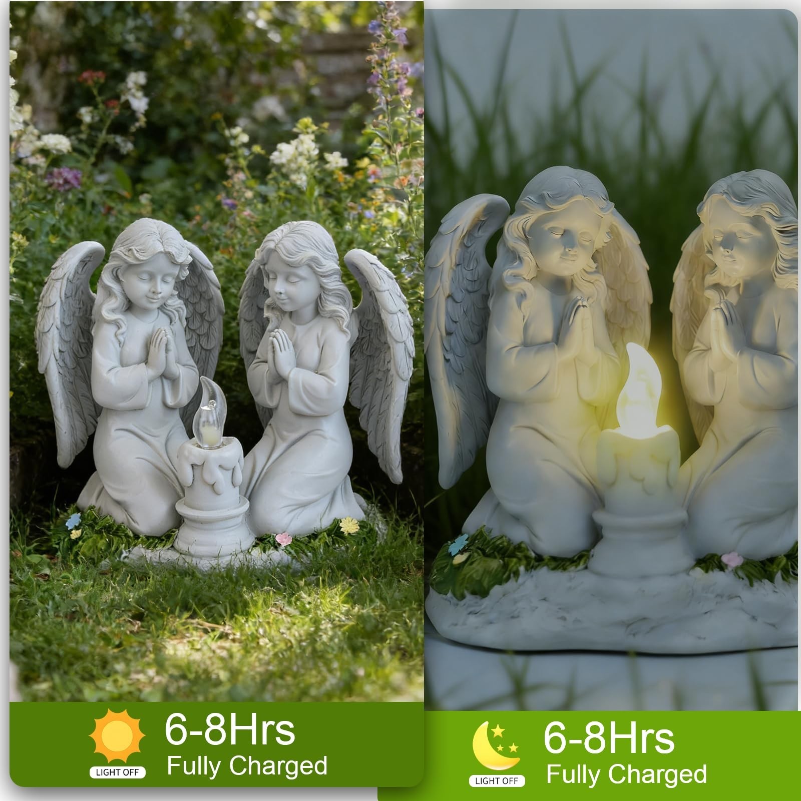 Solar Garden Angel Statue Praying Guardian Angel Statue Light for Outdoor Yar…