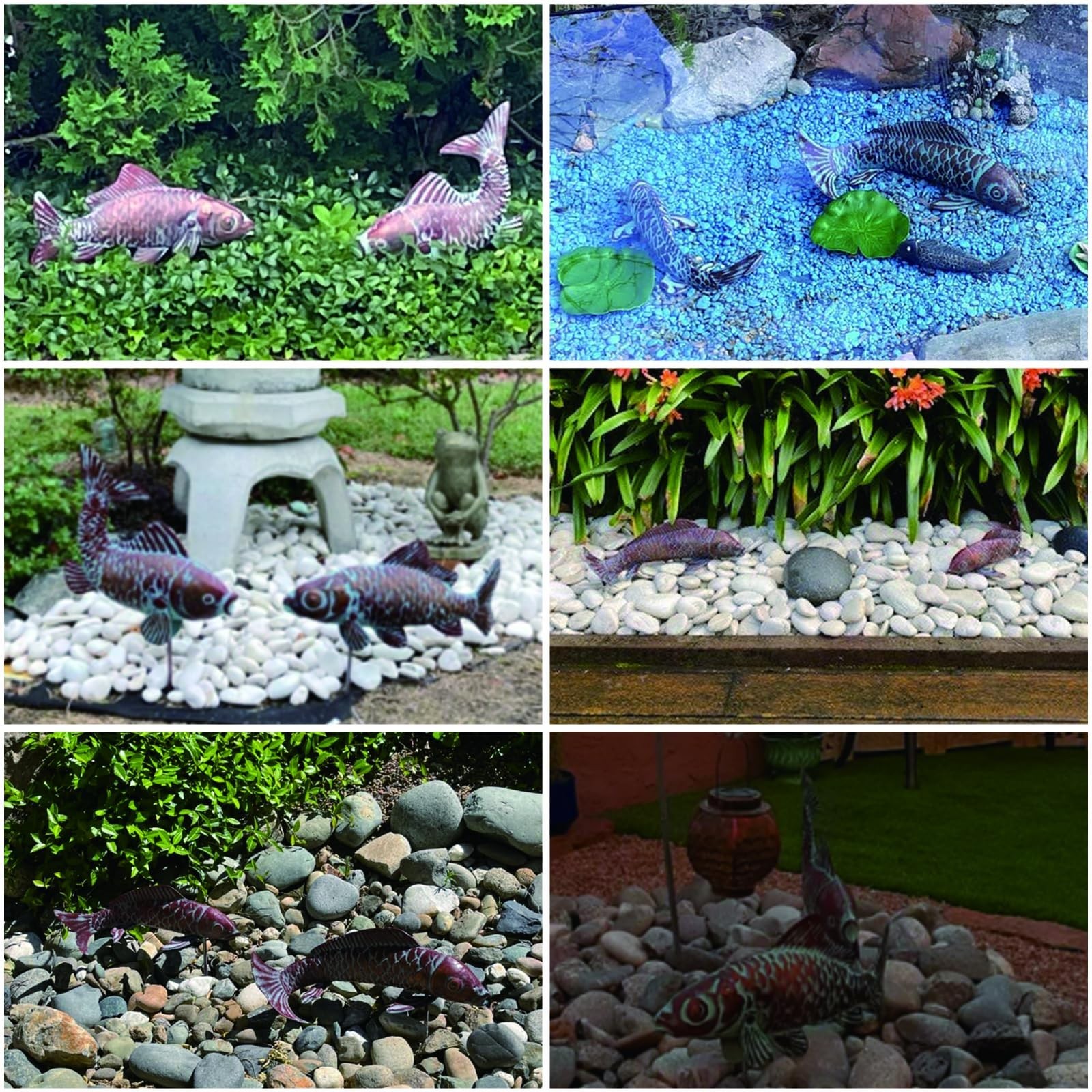 Outdoor Garden Statues Koi Fish Decor for Outside,Large Antique Copper Garden…