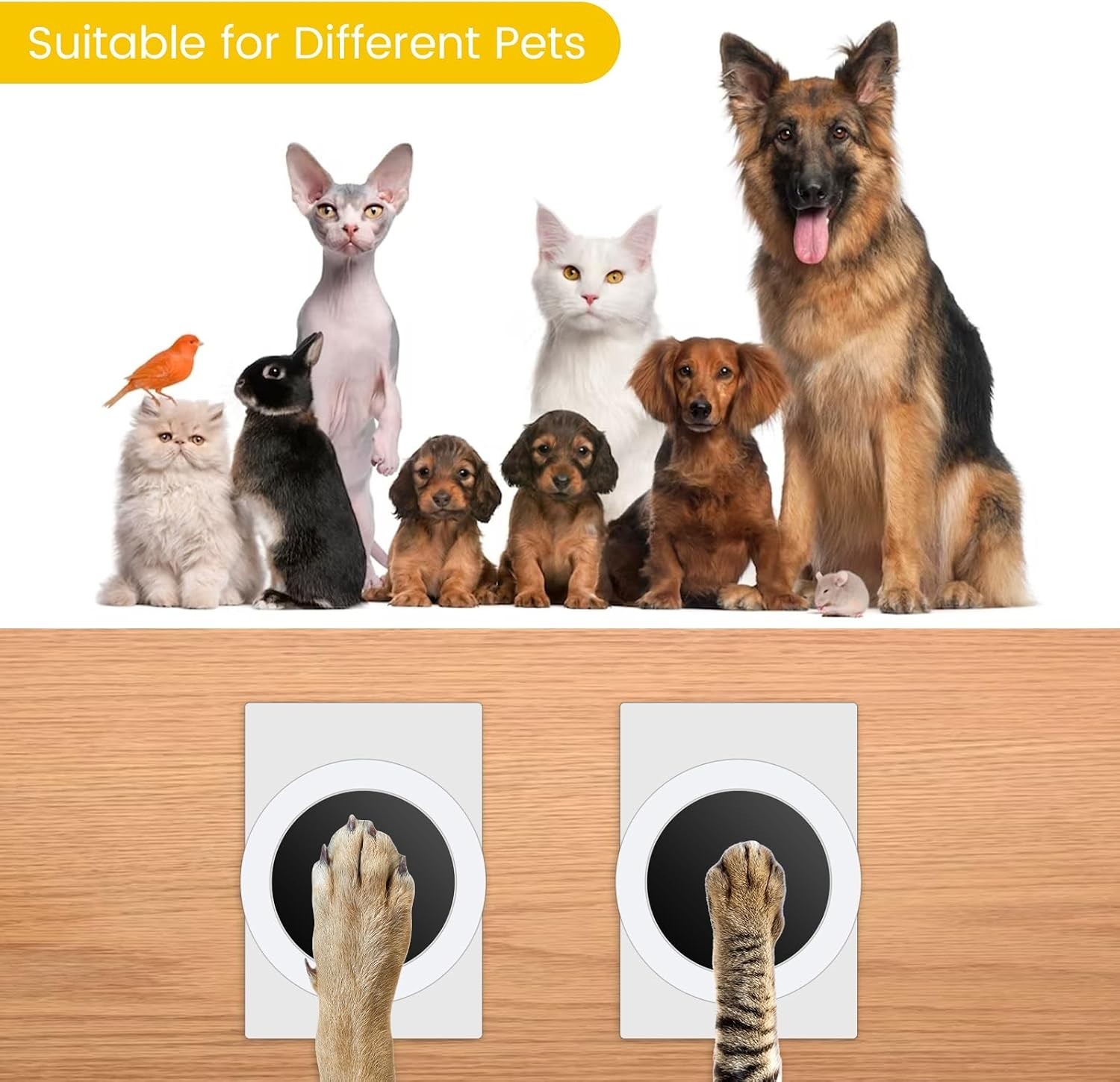 Inkless Paw Print Kit for Dogs, Cats with 3-Pcs Round Ink Pad & 2 Paper Frame…