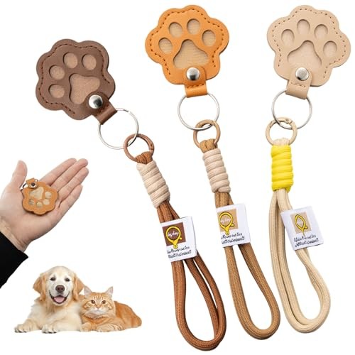 Pet Hair Keepsake Cat Dog Fur Keychain Pet Paw Shaped KeyChain Cat Fur Style1