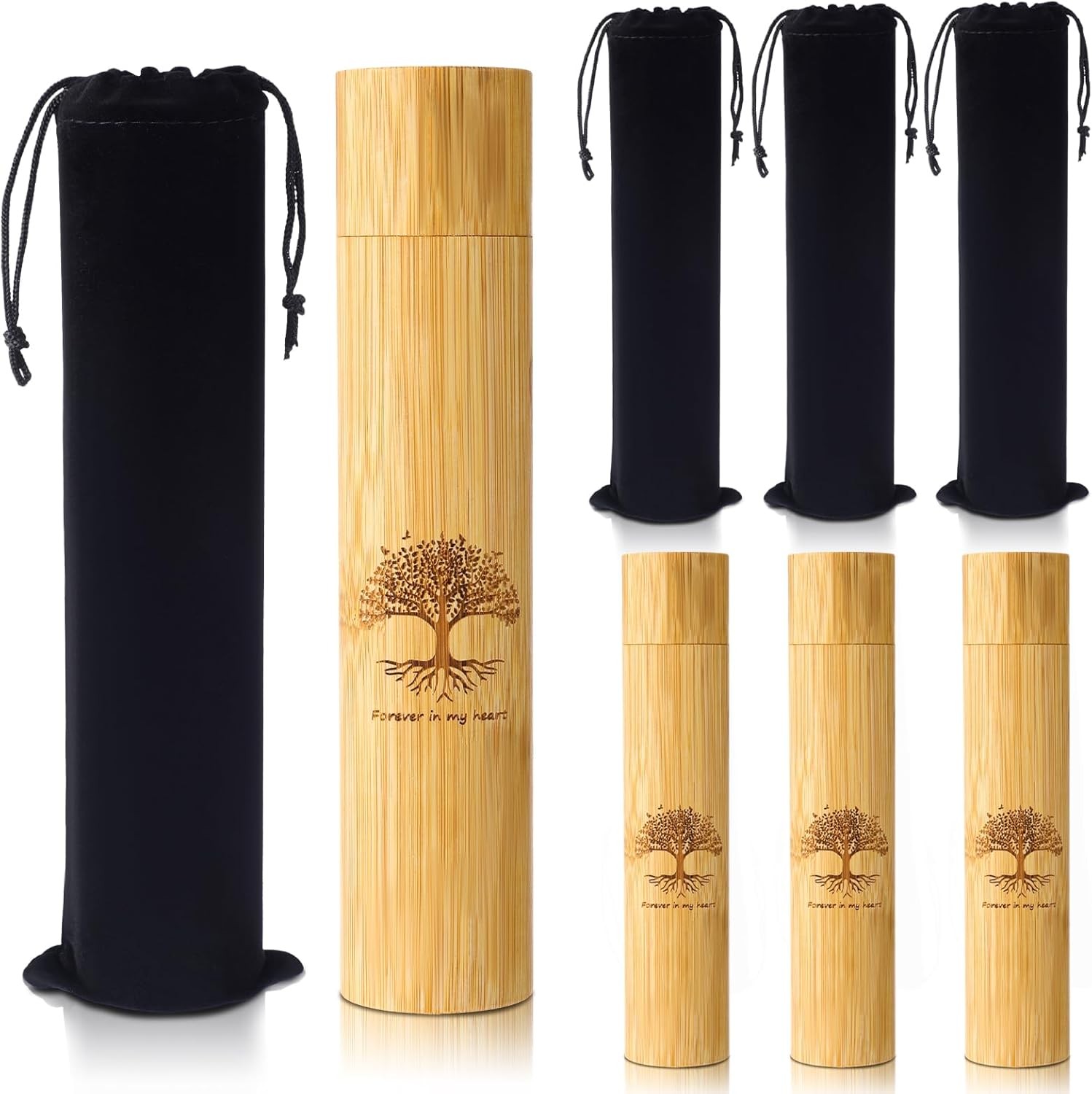 Thyle 4 Set Bamboo Scattering Urns for Ashes 9” x 2” Biodegradable Scattering