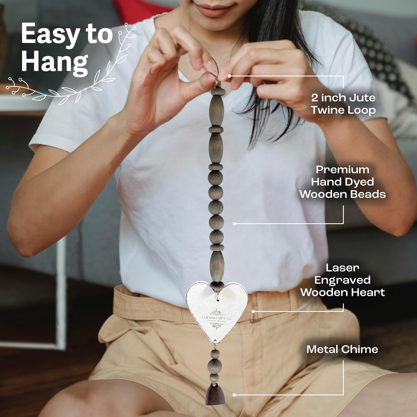 Sympathy Wind Chime – Modern White Memorial Gift for Loss of Mom, Dad, Husban…