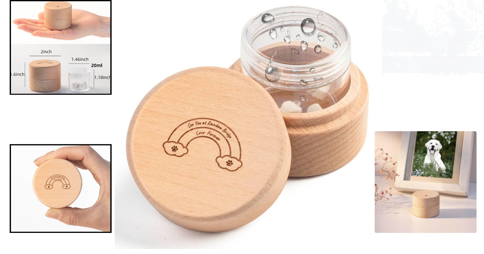 Small Elegant Beech Wood Pet Urn – A Touching Keepsake for Cherished Memories