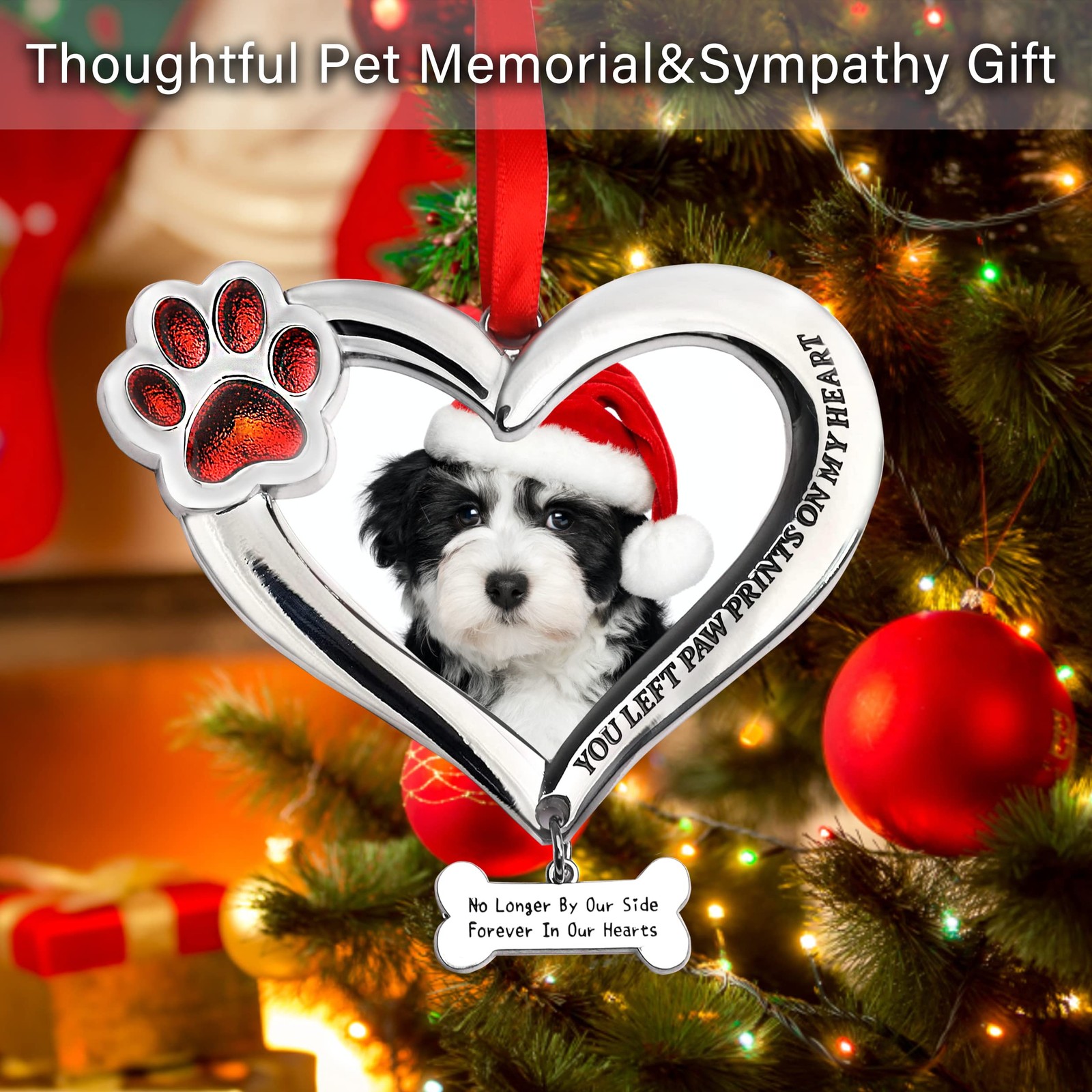 Personalized Pet Memorial Photo Ornament – Dog Cat Picture Ornament for Chris…