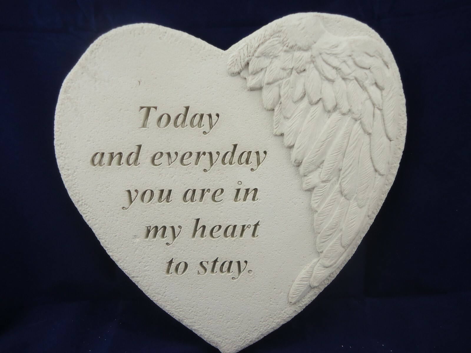 Concrete Stone Memorial Heart Remembrance of Loved Person or Pet Hand Poured