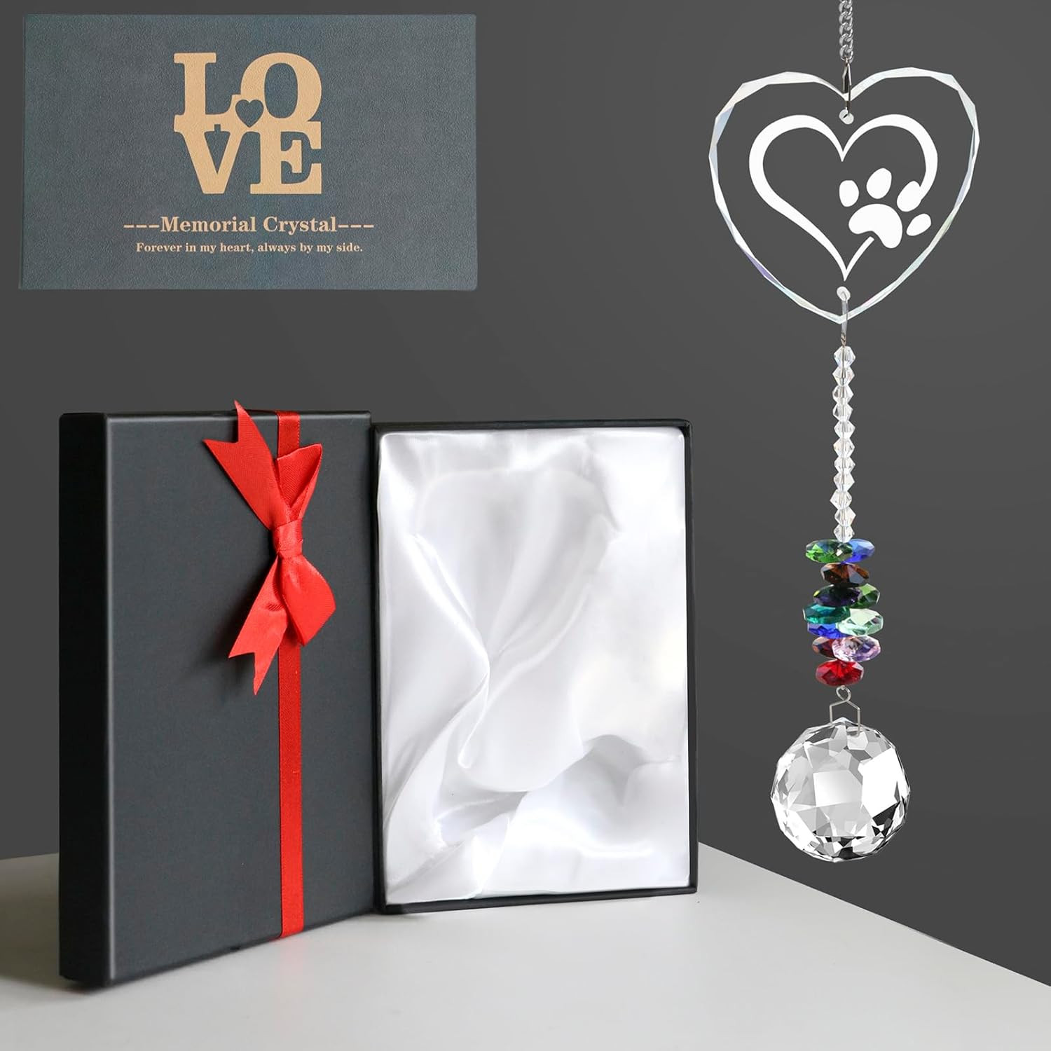 Pet Memorial Gifts Crystal Suncatcher,Dog Memorial Gifts for Loss of Dog,Loss of