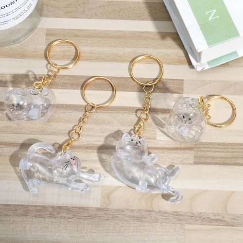 8 Pieces Pet Hair Keychain Cat Hair Keepsake Bottles Memorial Keychain White B