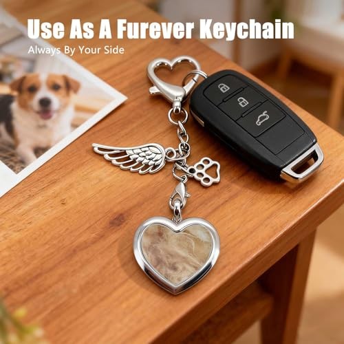 Heart Fur Pet Loss Keychain – Sympathy Gift for Dogs or Cats