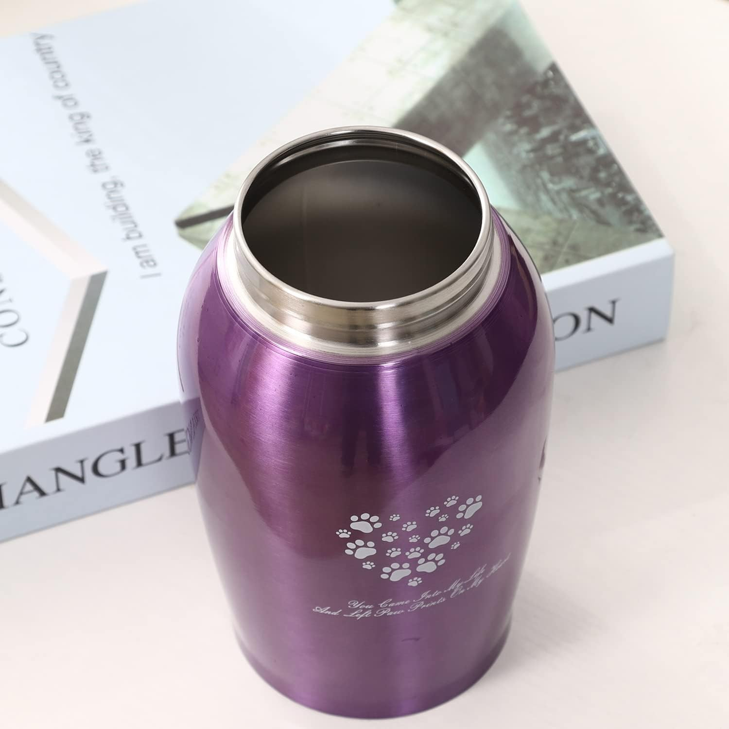 Stainlee Steel Pet Urns,Paws Engraved Dog Urn for Ashes,Cat Creamtion Urn for As