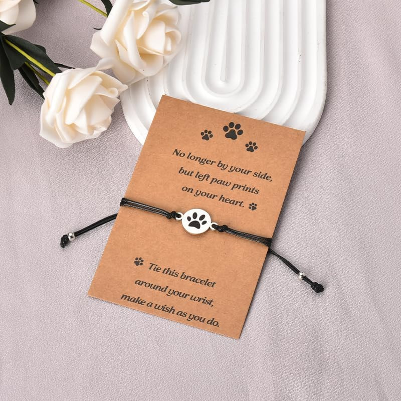 Dog Memorial Gifts for Loss of Dog Pet Paw Bracelet for Women Men Friendship Pre