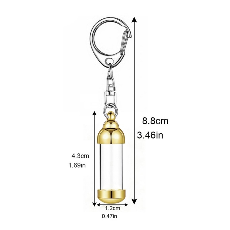 Secure Round Base Cremation Keychains For Pet Ashes Memorial Urn Durability