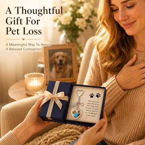 Pet Fur Keepsake Memorial Locket – Clear Heart for Dog Cat Fur or Photo