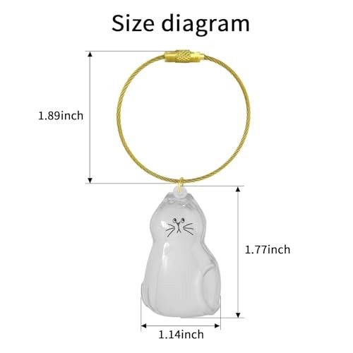 Cat Hair Keychain – 2Pcs Cat Hair Storage Bottle – Pet Fur A-Mustache Cat