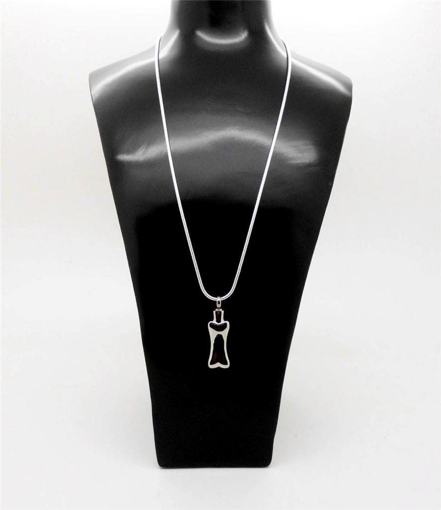 316L Silver Pet Dog Bone Design Memorial Keepsake Cremation Cinerary Urn Pendant