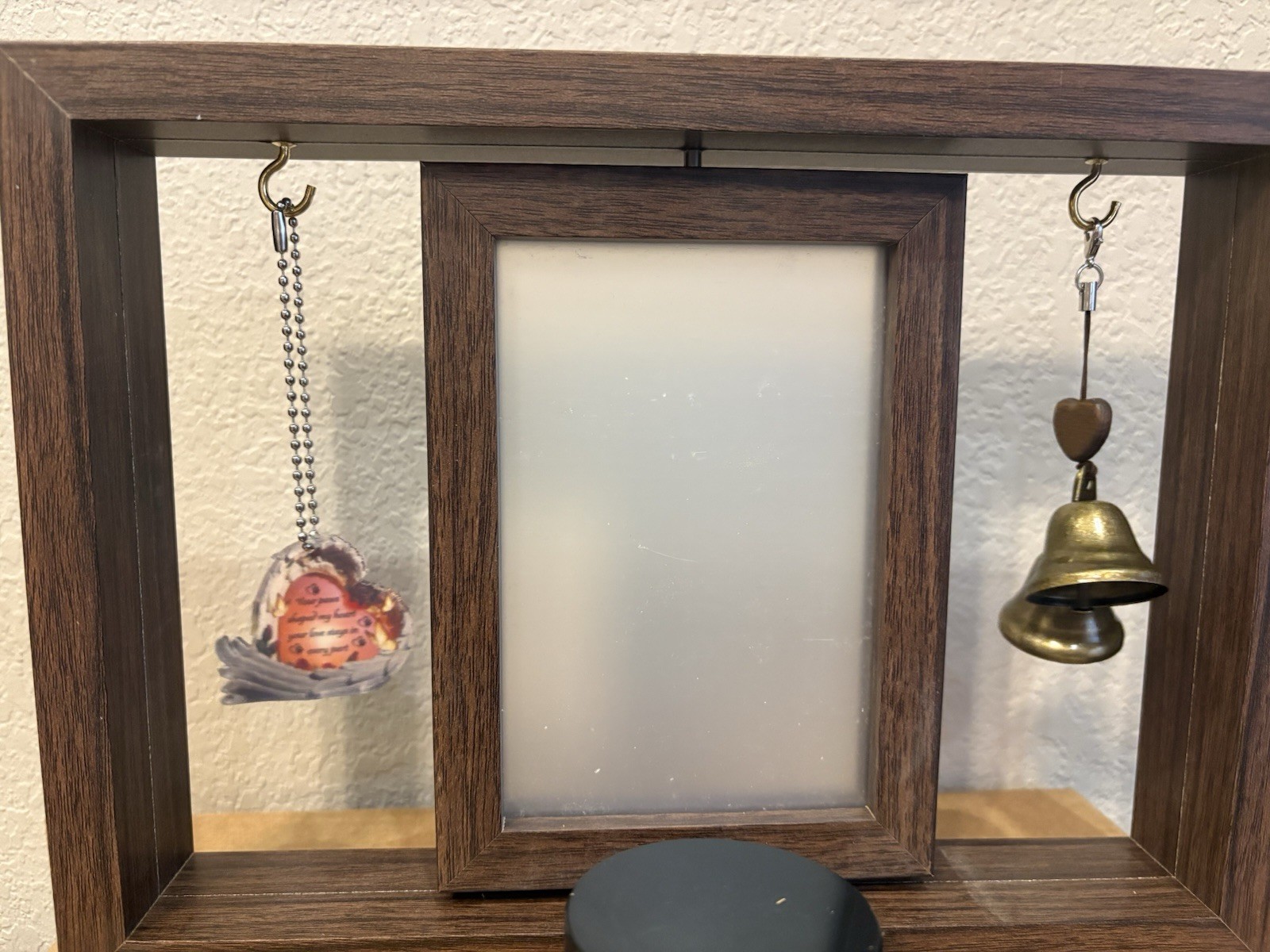 Pet Memorial Tabletop Floating/Swivel Frame With Candle, Bell, Charm 11” X 8”