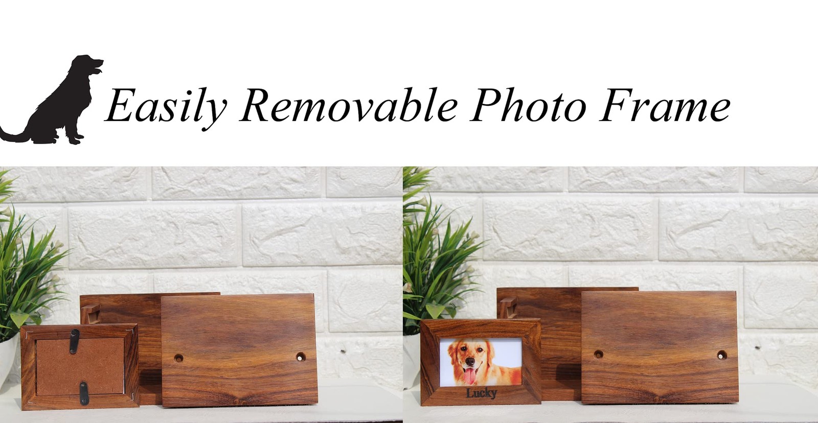 Pet urns for Dogs, Dog Ashes, Wood urn Small-No Text, Brown