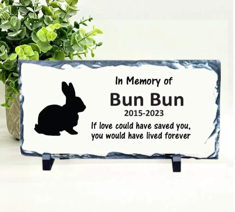 Rabbit Memorial – Personalized Pet Memorial Stone – Rabbit Loss sympathy Gift
