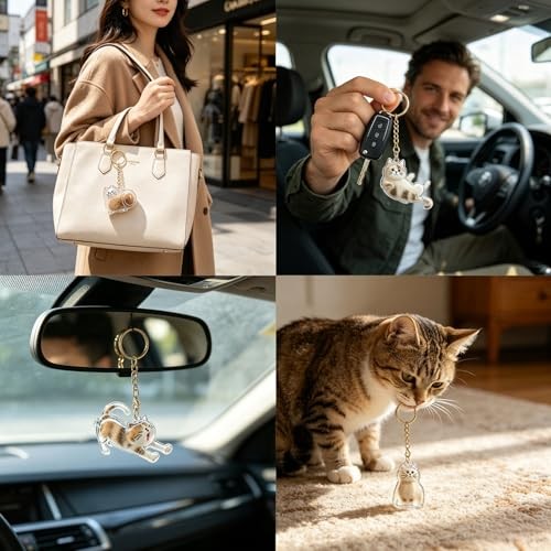 8 Pieces Pet Hair Keychain Cat Hair Keepsake Bottles Memorial Keychain White B